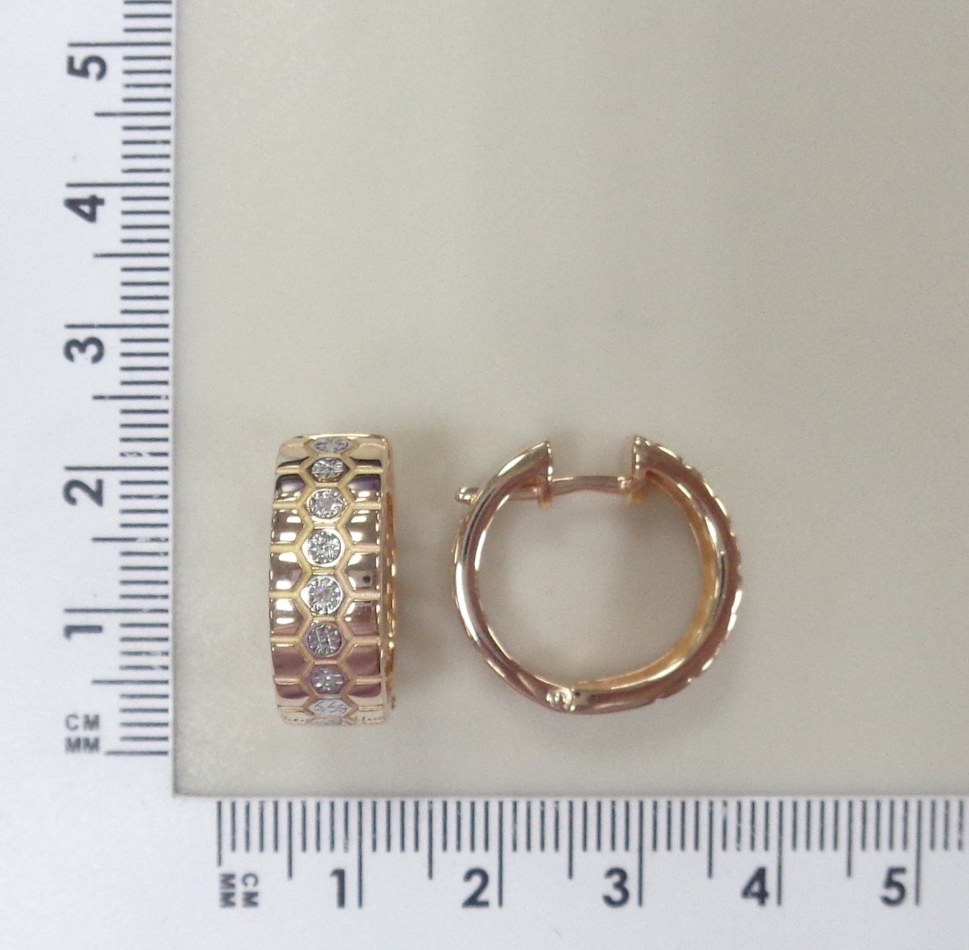 Серебряные серьги-конго с бриллиантами